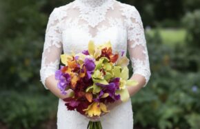 Hand-tied bouquet of exotic orchids