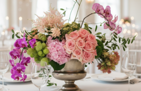 Full and flowing pastels with orchids